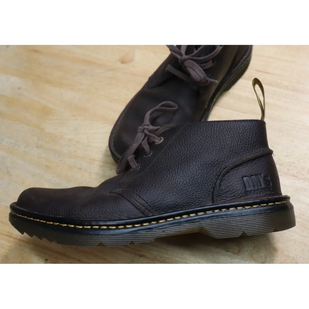 Dr Martens Industrial Sussex Brown Leather Docs‎ Boots Shoe Lace Mens Size 9